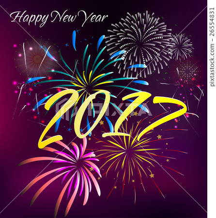 Happy new year 2017 and merry christmas, fireworks Happy new year 2017 and merry christmas, fireworks 26554831