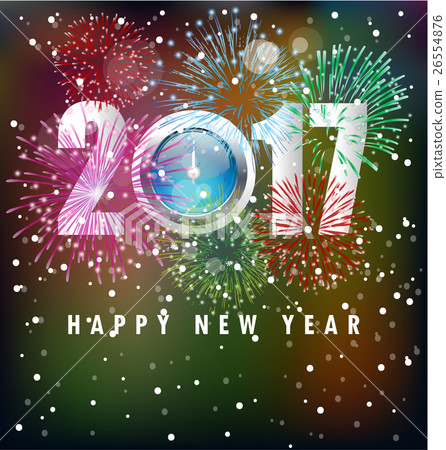 Happy new year 2017 and merry christmas, fireworks Happy new year 2017 and merry christmas, fireworks 26554876