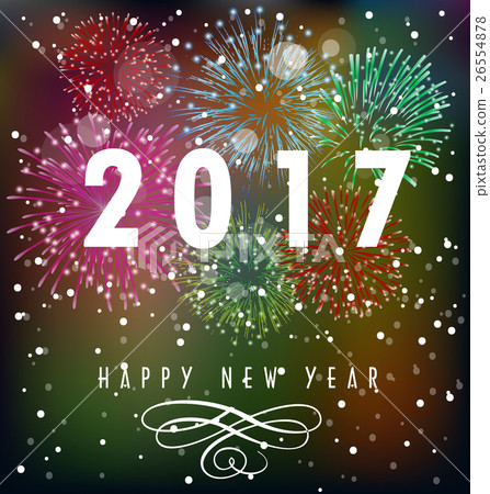 Happy new year 2017 and merry christmas, fireworks 26554878
