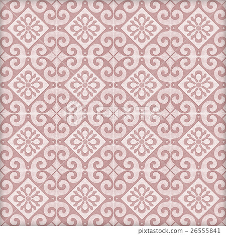 Old ceramic tiles patterns in the park public. 26555841