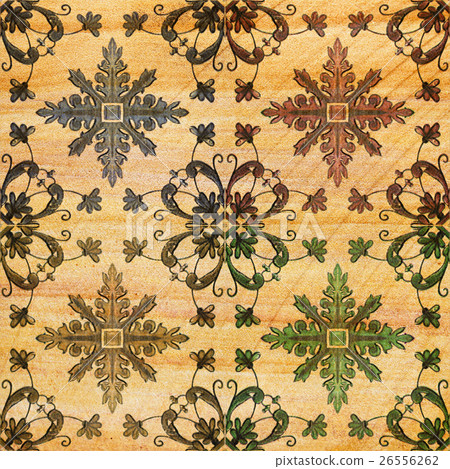 Old decorative sandstone tile background patterns  26556262