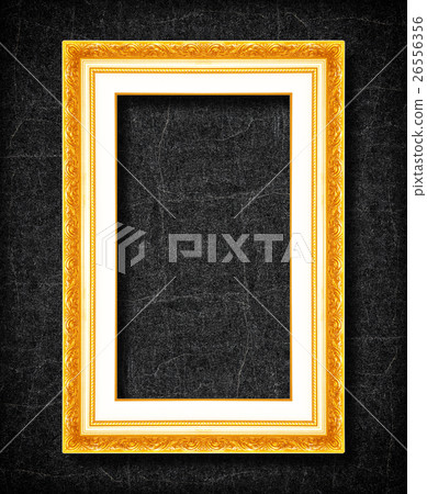 gold frame on black slate background 26556356