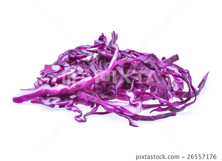 fresh sliced purple cabbage isolated on white  26557176