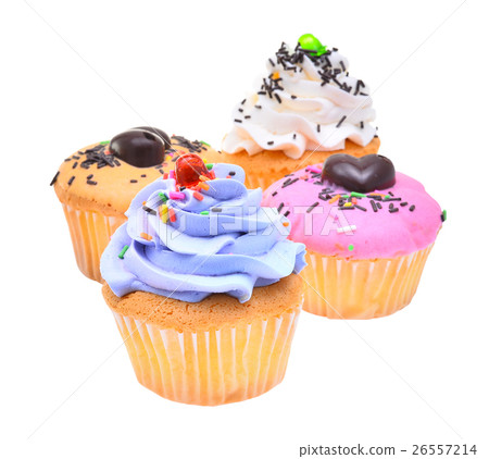 colorful of mini tasty cupcake isolated on white colorful of mini tasty cupcake isolated on white 26557214