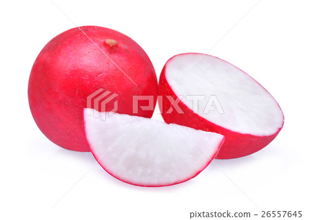 fresh small garden radish isolated on white fresh small garden radish isolated on white 26557645