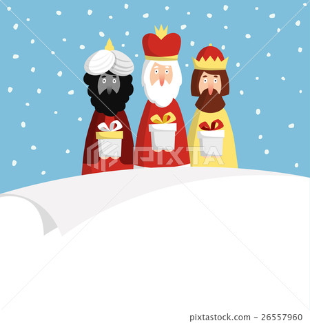 Christmas greeting card, invitation with three Christmas greeting card, invitation with three 26557960