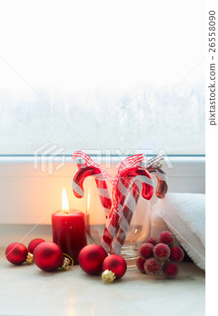Christmas scene with burning light 26558090