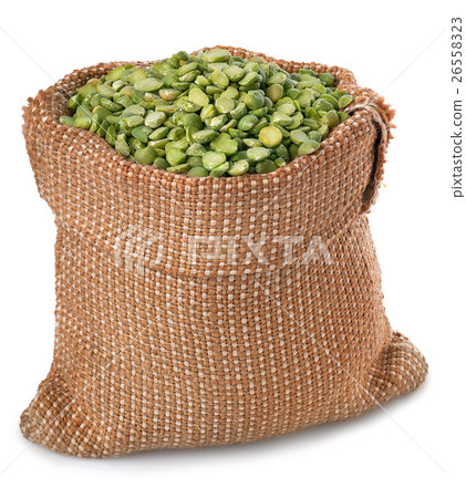 Green peas in bag isolated on white Green peas in bag isolated on white 26558323