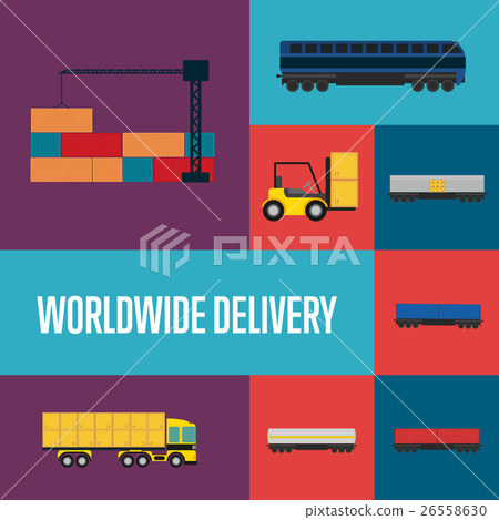 Worldwide delivery icon set 26558630