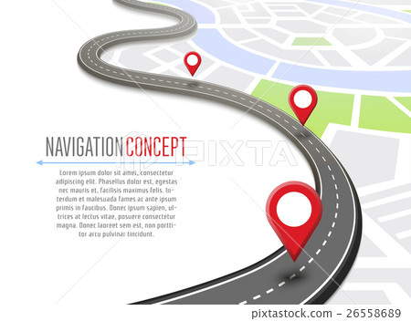 Navigation concept with pin pointer Navigation concept with pin pointer 26558689