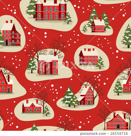 Christmas and New Year seamless pattern - Stock Illustration [26558716 ...