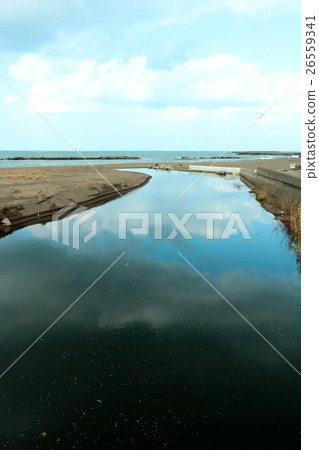 Landscape flowing down the seaside river Landscape flowing down the seaside river 26559341