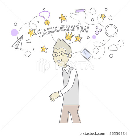 Successful Business Man Dancing. King of Office 26559584