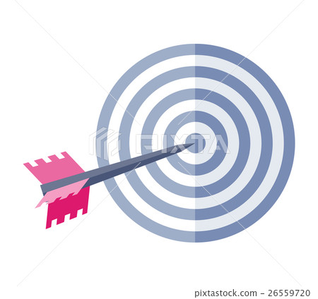 Arrow in Target Vector Icon in Flat Style Design 26559720