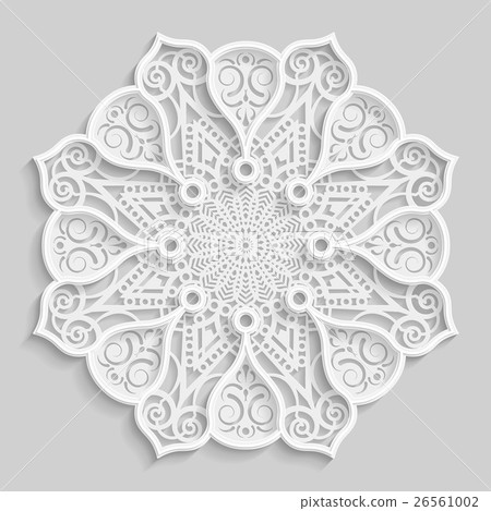 Lace 3D mandala, round symmetrical pattern Lace 3D mandala, round symmetrical pattern 26561002