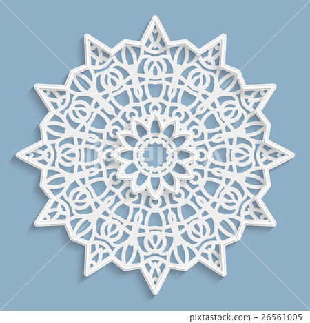 Lace 3D mandala, round symmetrical pattern 26561005