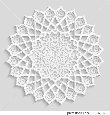 Lace 3D mandala,round symmetrical openwork pattern Lace 3D mandala,round symmetrical openwork pattern 26561028