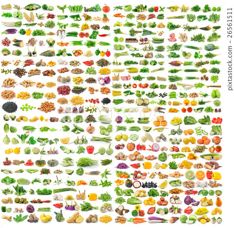 set of grains and vegetable on white background 26561511
