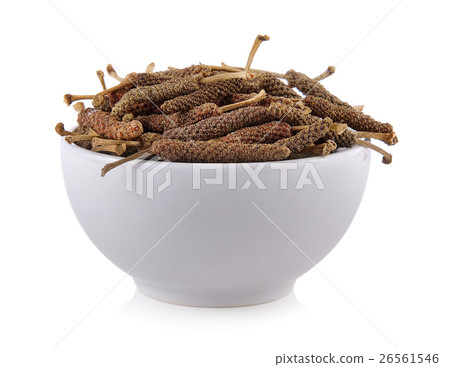 long pepper in the bowl on white background long pepper in the bowl on white background 26561546