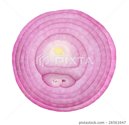 slice onion on white background slice onion on white background 26561647