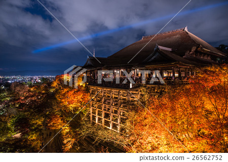 图库照片: 清水舞台 安来清水寺 照亮