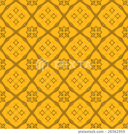 Yellow Ornamental Seamless Line Pattern 26562959