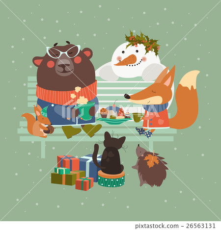 Cute animals celebrating Christmas 26563131