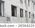 White wall of an abandoned building. Broken 26564220