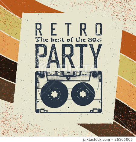 Retro party advertising flyer with old  26565005