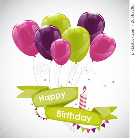 Color Glossy Happy Birthday Balloons Banner Color Glossy Happy Birthday Balloons Banner 26565286