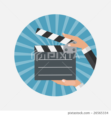 Abstract Cinema Clapper Flat Symbol Icon. Vector Abstract Cinema Clapper Flat Symbol Icon. Vector 26565334