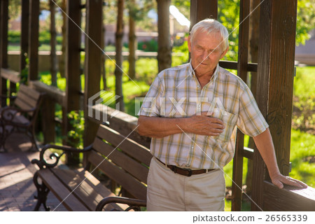 Senior man having heart ache. 26565339