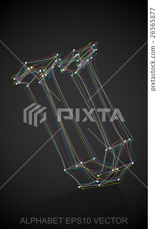 Vector illustration of a Multicolor sketched U 26565877