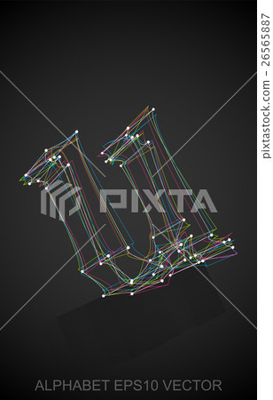 Vector illustration of a Multicolor sketched U 26565887