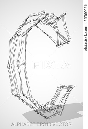 Vector illustration of a Ink sketched C. Hand - Stock Illustration ...