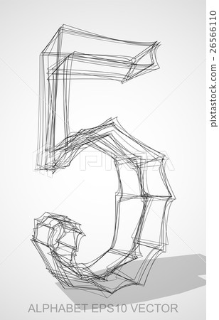 Vector illustration of a Ink sketched 5. Hand Vector illustration of a Ink sketched 5. Hand 26566110