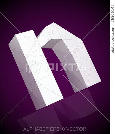Abstract White 3D polygonal N with reflection. EPS Abstract White 3D polygonal N with reflection. EPS 26566145