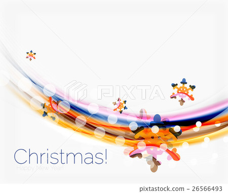Wave line with snowflakes. Christmas abstract 26566493