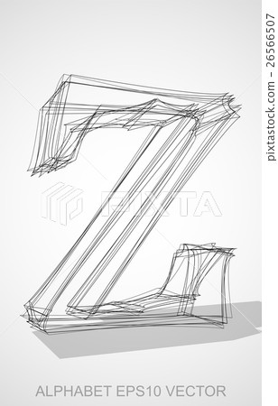 Vector illustration of a Ink sketched Z. Hand 26566507