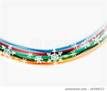 Wave line with snowflakes. Christmas abstract Wave line with snowflakes. Christmas abstract 26566527
