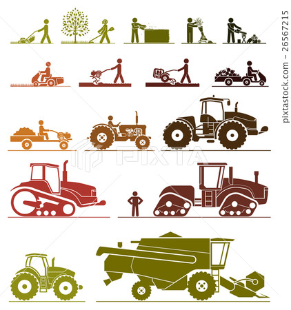 Agricultural mechanization icons. 26567215