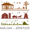 ictogram icons presenting various work on the farm 26567220