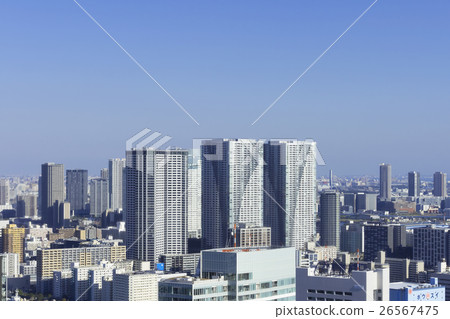 Tokyo city landscape Harumi Kachidoki Tsukishima Rinkai Subcenter Central Yoshihiro blue sky high-rise building Tokyo city landscape Harumi Kachidoki Tsukishima Rinkai Subcenter Central Yoshihiro blue sky high-rise building 26567475