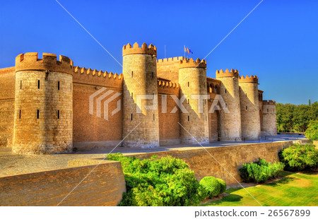 Aljaferia, a fortified medieval Islamic palace in 26567899