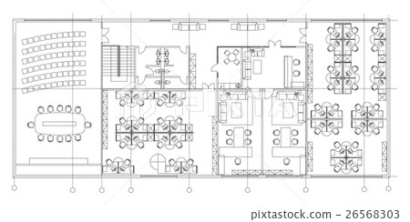 Standard office furniture symbols set Standard office furniture symbols set 26568303