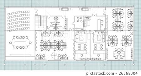 Standard office furniture symbols set 26568304
