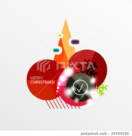 Round Christmas sale stickers with winter holiday Round Christmas sale stickers with winter holiday 26569590