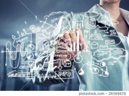 Woman sketching business ideas Woman sketching business ideas 26569878