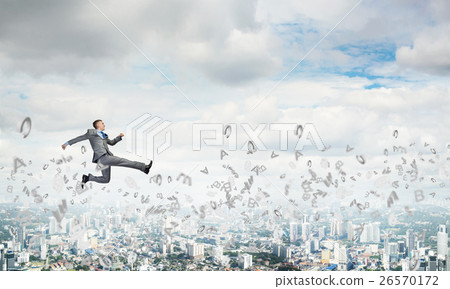 Businessman jumping high 26570172
