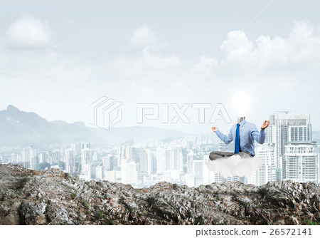 Businessman relaxing and waiting for inspiration Businessman relaxing and waiting for inspiration 26572141